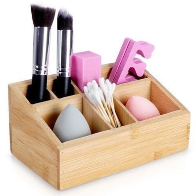 Make-up-Organizer aus Bambus, 17 x 10 x 8 cm