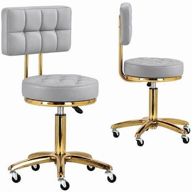 Kosmetikhocker mit Rückenlehne Friseurhocker Drehhocker Arbeitshocker