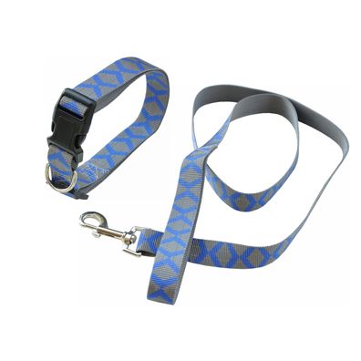 Nanook Hundeleinen-Set blau/grau reflektierendes Halsband und Leine
