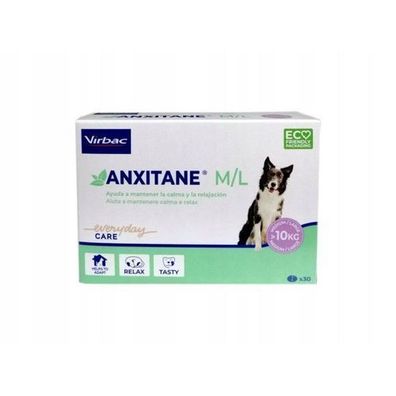 Hundeergänzungsmittel VIRBAC Anxitane M/L gegen Stress, Packung mit 30 Tabletten