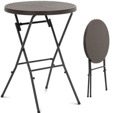 Klappbarer runder Gartentisch 79 x 110 cm schwarz