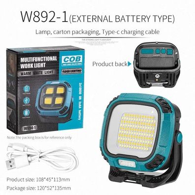 Starke Licht COB Taschenlampe USB Aufladbare Taschenlampe