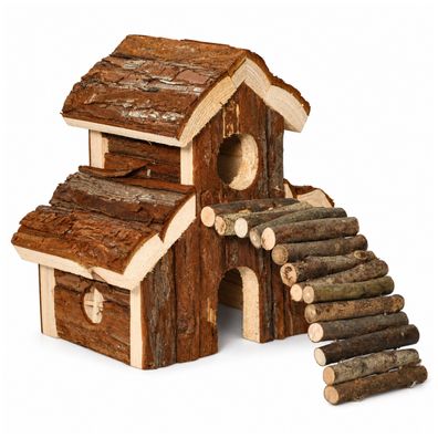 Nanook Nagerhaus Kleintierhaus doppelstöckig 22 x 25 x 21 cm Rückzugsort und Holz