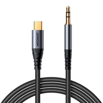 Stereo-Audiokabel für Handys (AUX 3,5-mm-Miniklinke - USB-C, 1,2 m, schwarz)