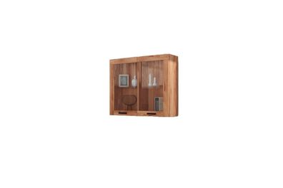 Wandschrank Ringo aus Kernbuche massiv 105x32x90 mit 2 Glastüren