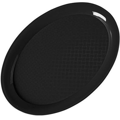 Ovales Fast-Food-Tablett 26,5 x 19,5 cm - Schwarz