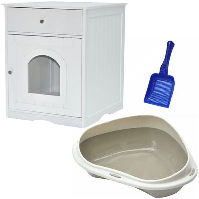 Nanook Set XXL Katzenhaus 48 x 53 x 64 cm mit Katzentoilette und Streuschaufel