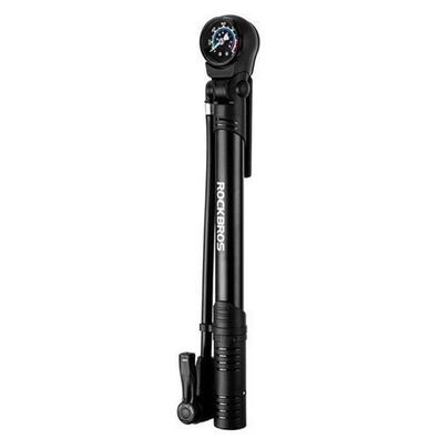 Handpumpe für Fahrräder mit 8-bar-Manometer - schwarz