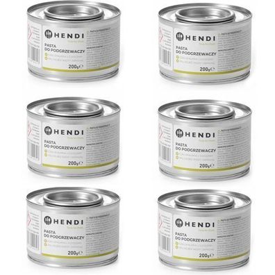Bio-Ethanol-Paste für Heizgeräte in der Dose, Set mit 6 x 200 g - Hendi 194357