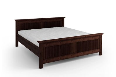 Doppelbett / Gästebett | aus massiv finnische Kiefer | Farbe: Tabacco | natürlic