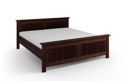 Doppelbett / Gästebett | aus massiv finnische Kiefer | Farbe: Tabacco | natürlic