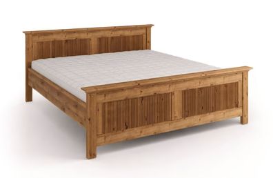 Doppelbett / Gästebett | aus massiv finnische Kiefer | Farbe: Eiche | natürliche