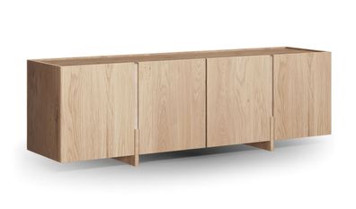 TV-Unterschrank | Farbe: Eiche gebleicht | 4 Türen | Massivholz | Eichenholz geö