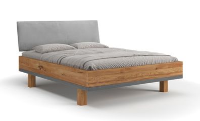 Einzelbett / Gästebett | Massivholz | Eichenholz geölt | weichen gepolsterten Ko