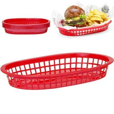 Ovaler roter Brotkorb, 6 Stück - Hendi 426319