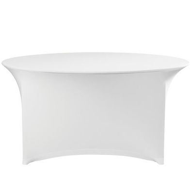 Runde Tischdecke, bügelfrei, Durchmesser 180 cm, Jersey-Stoff, weiß - Hendi 814451