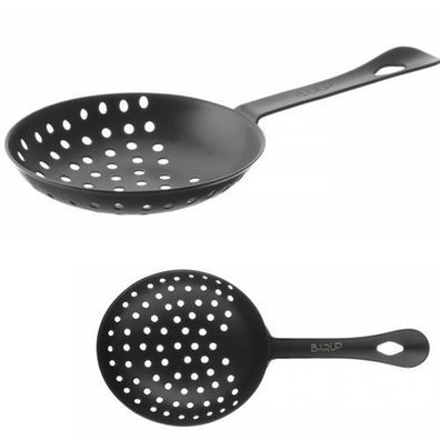 Barsieb zum Abseihen von Drinks und Julep-Cocktails, 160 x 76 mm - schwarz
