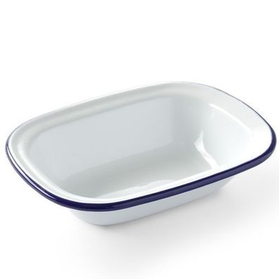Rechteckige, weiß emaillierte Schale 175x130mm Hendi 621202