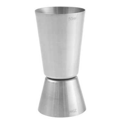 Doppelseitiger Barkeeper-Spirituosenmessbecher aus Stahl, 25/50 ml - Hendi 596722