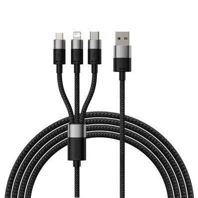 StarSpeed 3-in-1 USB-Telefonkabel - Micro-USB / iPhone Lightning / USB-C, 1,2 m