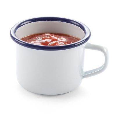 Emaillierter Becher mit Henkel, weiß, 120 ml, Hendi 621318