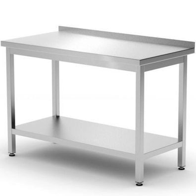 Wandarbeitstisch Stahl mit Ablagekante 100 x 60 x 85 cm – Hendi 817278