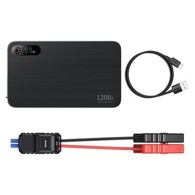 3-in-1-Starthilfe (1200 A) + Powerbank (7200 mAh) + LED-Taschenlampe - Schwarz