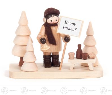Weihnachtliche Miniatur Baumverkauf, auf Sockel H=ca 6 cm NEU Erzgebirge