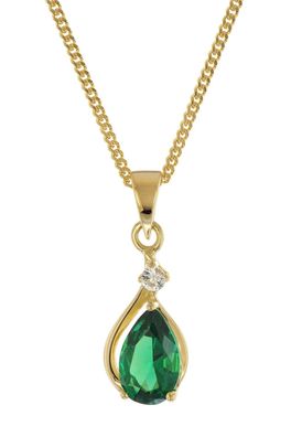 trendor Schmuck Grüner Anhänger 333/8K mit Vergoldeter Silberkette 31296