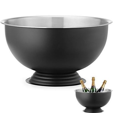 Champagnerbowle aus Edelstahl, 13 l Durchmesser, 393 x 214 mm - schwarz