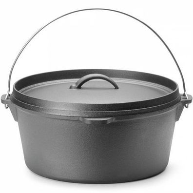 Gusseiserner Jagdtopf für Lagerfeuer, Suppen & Eintöpfe, 310 × 155 mm, 7,2 l