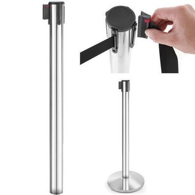 Absperrpfosten mit Rollband 2,7 m, Höhe 93 cm, ohne Sockel – Hendi 810422