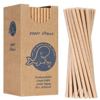 Bio-Papierstrohhalme Papierstrohhalme 6/205mm - braun 250 Stück