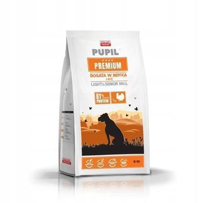 Trockenfutter für Hunde PUPIL Premium M&L Light & Senior Truthahn 12 kg