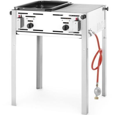 Gasgrill mit geteiltem Grillrost und Auffangschale MASTER MAXI 50/50 11kW