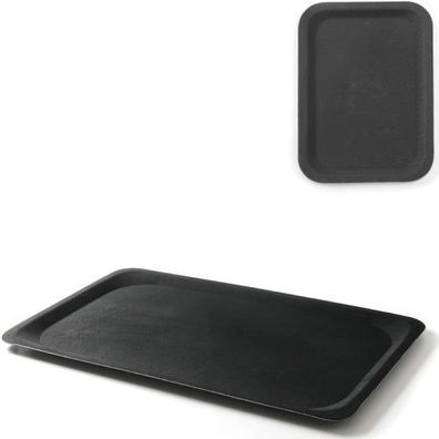 Rutschfestes, rechteckiges Kellnertablett 20 x 28 cm - schwarz