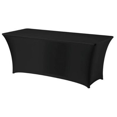 Rechteckige Tischdecke, bügelfrei, 150 x 76 cm, Jersey-Stoff, schwarz - Hendi 814406