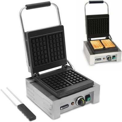 Professionelles Waffeleisen für 2 rechteckige Waffeln, 1,5 kW - Hendi 212103