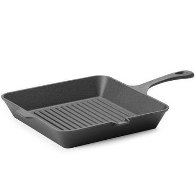 Gusseiserne Bratpfanne zum Grillen von Fleisch und Gemüse, 265 x 265 mm