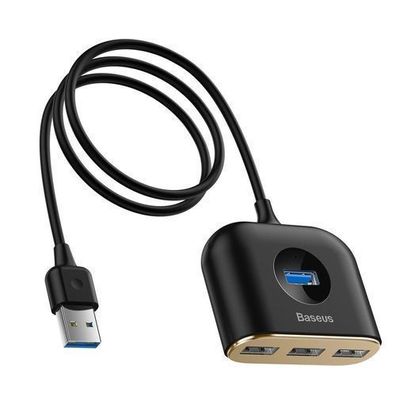 4-in-1-USB-Adapter (USB 3.0 auf USB 3.0 x 1 + USB 2.0 x 3), 1 m, Schwarz
