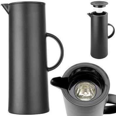 Thermoskanne mit Druckknopf und Glaseinsatz 1 l - Hendi 449615
