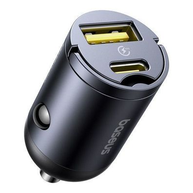 USB-A/USB-C 30W Kfz-Ladegerät - Schwarz