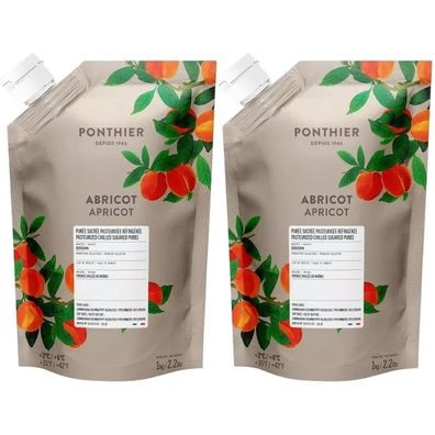 Ponthier Aprikose Fruchtpüree 2x 1kg Premium Aprikosenpüree 90 % Bergeron Frankreich