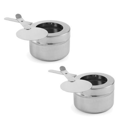 Stahlbehälter mit Deckel für Pastenbrennstoff, 2er-Set A – Hendi 470527