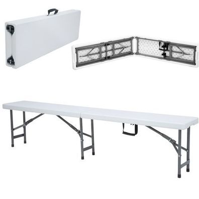 Klappbarer Catering-Bänkchen, weiß, 1830 x 300 x 430 mm - Hendi 811191