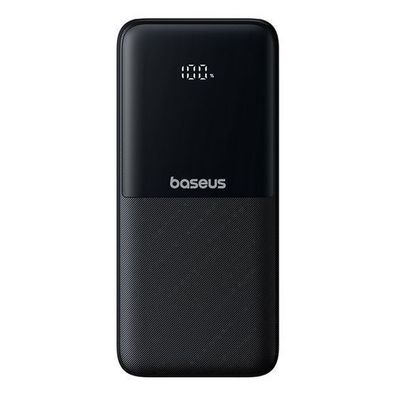 Powerbank 10.000 mAh, 22,5 W, Display, USB-C-Kabel & Lightning, Schwarz
