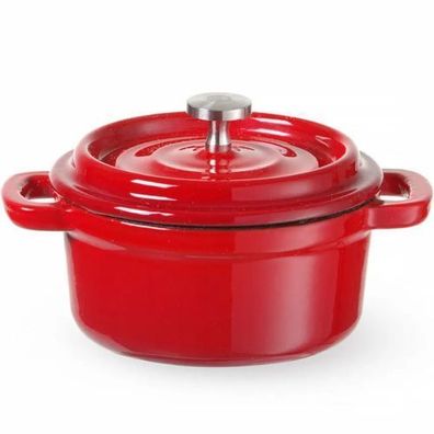 Emaillierter Gusseisentopf 0,27 l rot - Hendi 626856