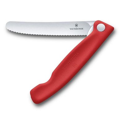 Swiss Classic, Picknick Messer, 11cm, Wellen, rot, Box