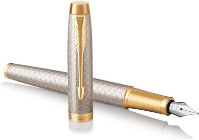 Parker IM Füller | Premium Warm Silver | Füllfederhalter Feine Spitze | Geschenkbox