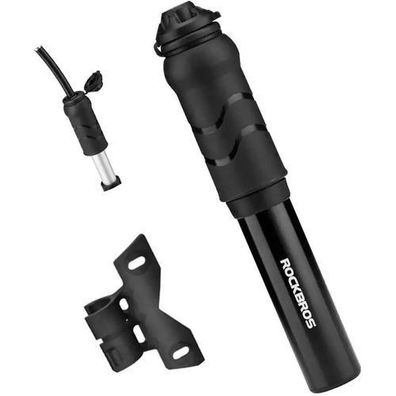 Mini-Handpumpe mit Schlauch für Presta- und Schrader-Ventile - schwarz